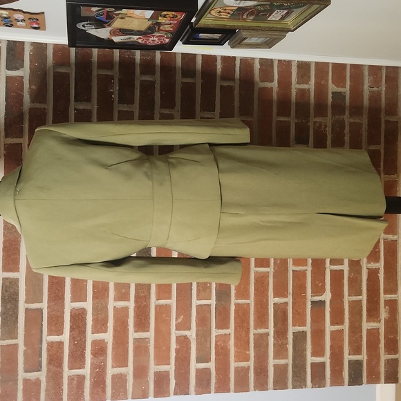 Vintage Kasper Olive Green Skirt Suit Set, Size 6 - Picture 3 of 12